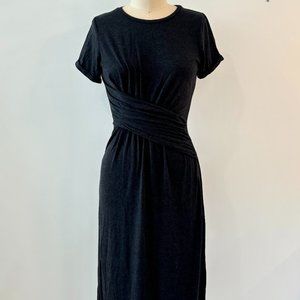 Anthropologie Gray Knit Midi Wrap Dress - Gray